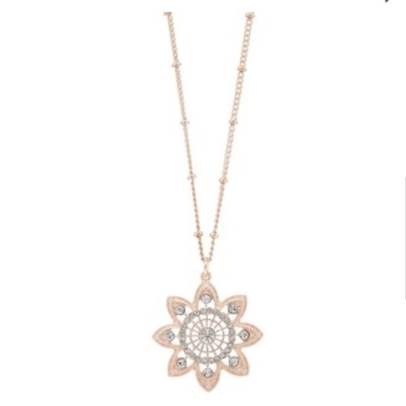 LC Lauren Conrad Simulated Crystal Flower Pendant - Picture 1 of 2